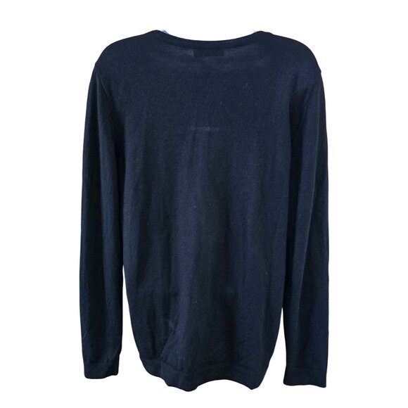 Black wool V-Neck Sweater Long Sleeve Pullover cottagecore whimsygoth - Picture 3 of 10